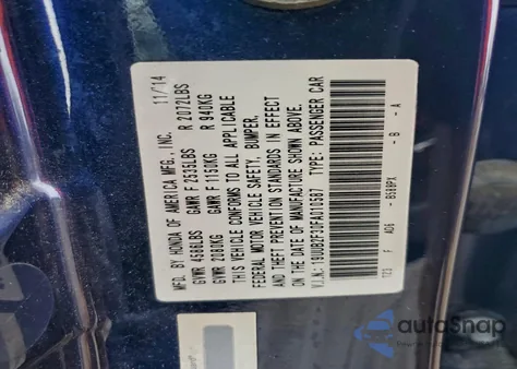 2015 Acura Tlx z USA, uszkodzony, nr VIN 19UUB2F30FA010587